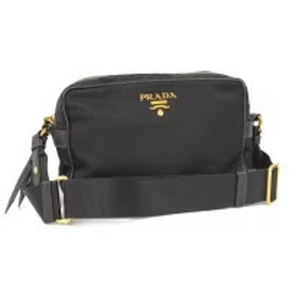 Prada Tessuto Saffiano Leather Shoulder Bag Black